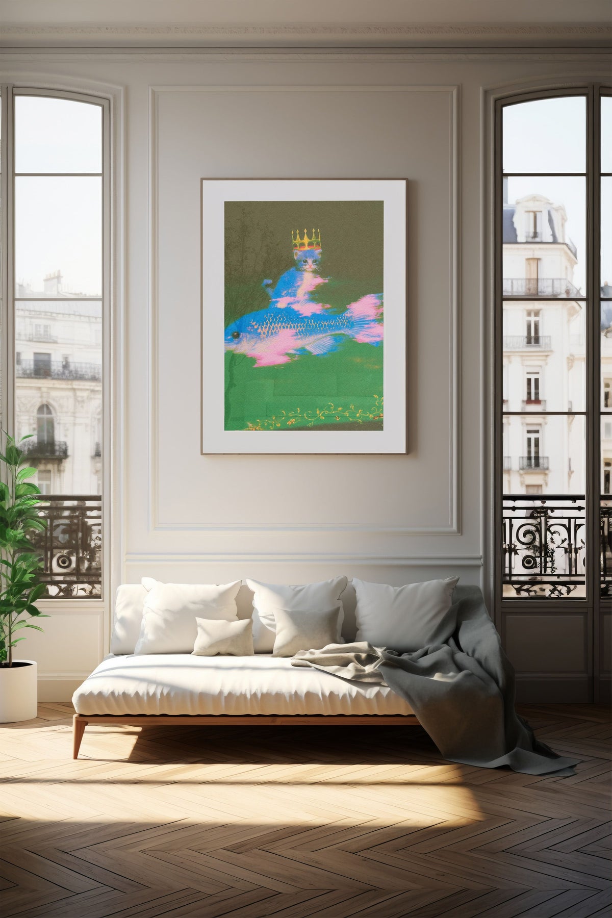 Medieval Imagery III — lámina de SpaceRocket enmarcada en un ambiente